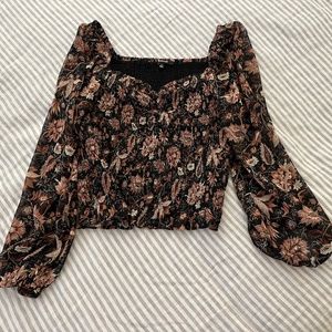 Madewell smocked blouse - sweetheart cut - size L
